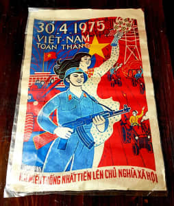 1975 VIETNAM Silkscreen Vintage Poster.