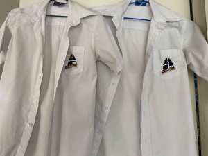 Lakes Grammar white shirts J8 price for two pre-owned