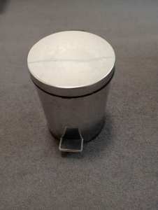 Mini metal bin with foot pedal