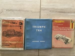 Workshop Manuals for Triumph Herald, TR3 and TR4.