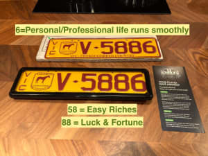 3 LUCKY COMBOs, THOROUGHBRED NUMBER PLATE, heritage