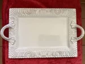 Rectangle serving platter with handles