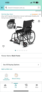 Adult wheelchair. Self propelled.