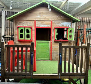 Kids Outdoor Cubby House with slide
