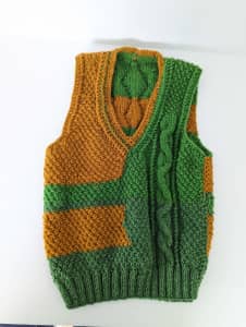 Handmade childs size Knitted Vest to fit age 7-10 NEW