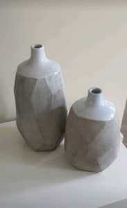 Solid Ceramic Heavy Vase Set 