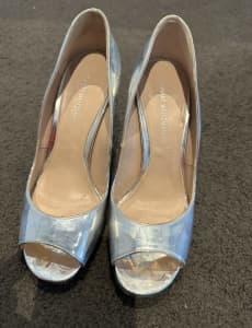 Stuart Weitzman silver heels