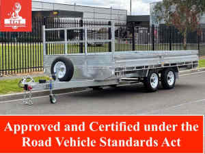 16x8 Flat Top Trailer Hot Dip Galvanised Trailer with Ramps 3.5t ATM