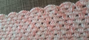 Baby blanket / knee blanket pink & white, brand new, handmade crochet