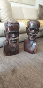 2 African Carvings Solid Wood
