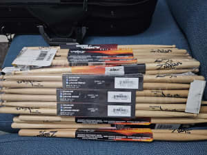 Zildjian 7A wood tip drumsticks unused 8 pairs sold as one lot $120 