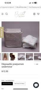 Disposable postpartum undies