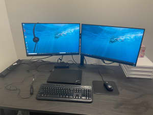Complete computer workstation with laptop