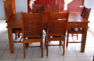 Solid Wooden Dining Table & 6 Chairs