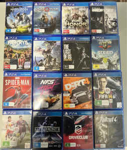 16 Games PS4 Playstation 4 Bundle DIRT 4, NFC Heat, Spider Man…