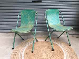 Vintage metal Sebel chairs