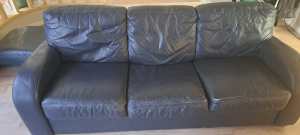FREE 3 seater navy leather couch 