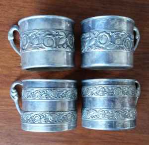Vintage Soviet Tea Glass Holders (Podstakannik) Set of 4