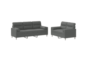 vidaXL 2 Piece Sofa Set with Pillows Fabric- SKU:3201617 Free Delivery