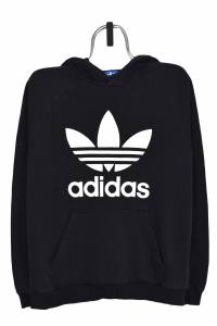 Adidas Black Mens Hoodie Original Size M Big Logo Full Sleeve