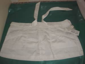Size 10 Ladies Tie Waist Mini Skirt With Zip & 3 Spare Buttons-UNWORN