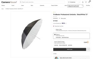 Umbrella Reflector 72 inch / 180cm Black - White for studio flash NEW
