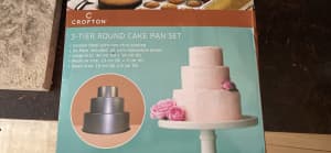 3 tier round cake pan set