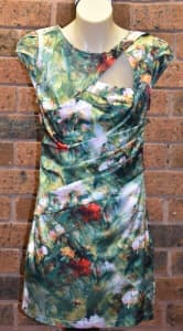 BLOSSOM Satin Floral Print Dress - Size 10 - EUC