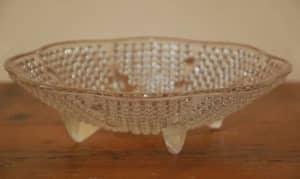 Vintage Pebbled Glass Dish (Dia 16.5cm, H5cm) - EUC