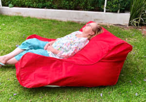 Theater Outdoor Highback Lounge Pool Double Beanbag 120x110cm Red/Blue