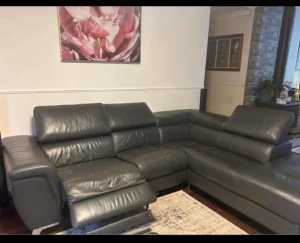 Gascoigne Black Leather recliner modular chaise lounge