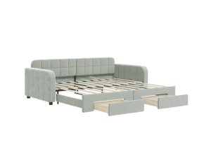 vidaXL Daybed Trundle and Drawers Light Grey-SKU:3196990 Free Delivery