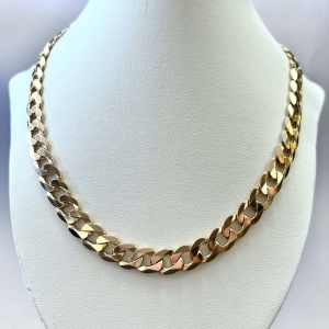 Men’s 9ct Yellow Flat Curb Chain Necklace HL9754