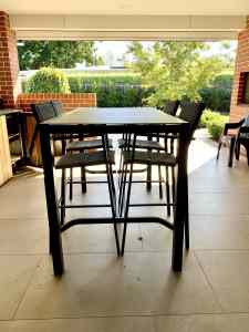 Outdoor steel table set