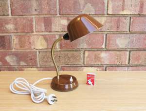 Vintage retro Brown Gooseneck Table Lamp