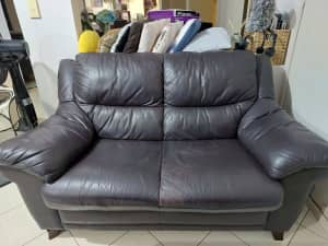 2 Seater Sofa - Leather Good Condition (pick up only)