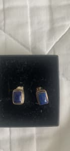 Lapis lazuli silver earrings . Beautiful and classy antique earrings