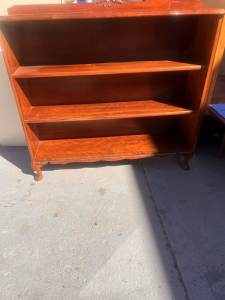 Wooden bookcase with fixed shelves $60