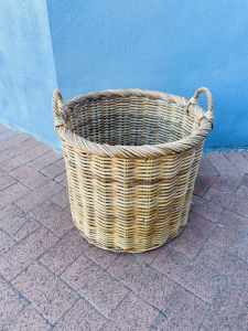 Big Round Hard Ratan basket, storage, bin, decorative