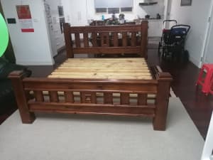 Solid timber king bed frame