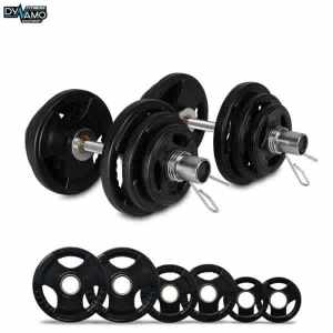 4kg to 21.5kg Oly Adjustable Dumbbell Set with Clips Brand New