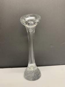 Glass Finger Vase 24cm high. Perfect condition.