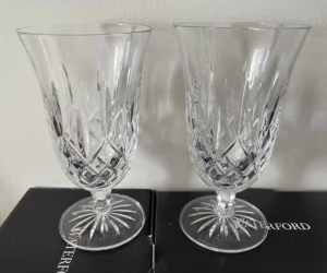 2 Waterford Crystal Lismore Footed Glasses RRP $398 - FIXED PRICE