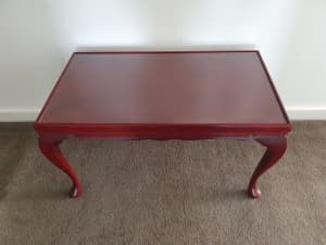 ROSEWOOD QUEEN ANNE COFFEE TABLE WITH GLASS TOP