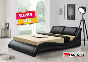 Brand New PARIS Modern Pu Leather Bed Frame in Queen and King