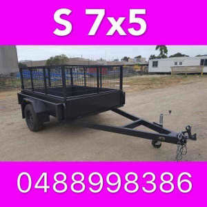 7x5 box trailer with mesh cage heavy duty full rhs local made