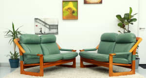 FREE DELIVERY- RETRO VINTAGE TESSA SLING PAIR OF 2 SEATER SOFA