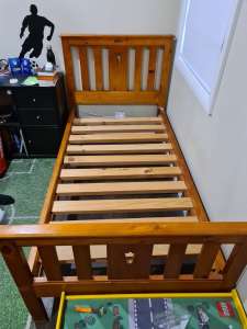 Solid wooden single bed frame