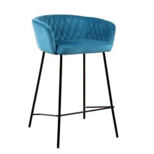 Kitchen Height Chair With Amazing Velvet Fabic & Premium Quality- Aqua