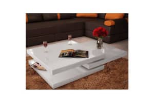 Designer 3 tier white high gloss coffee table FREE DELIVERY